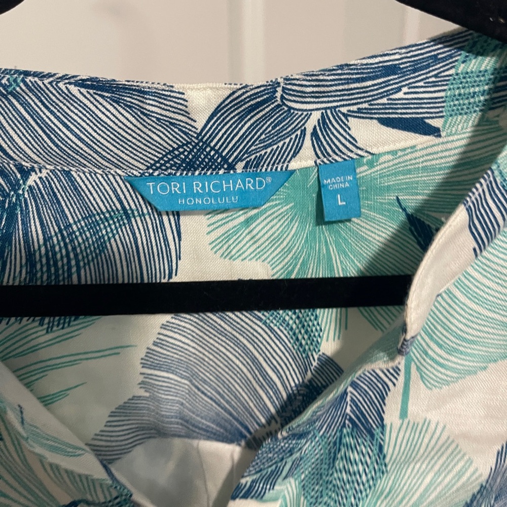 Tori Richard Tropical Blue and Green Dress - Picture 2 of 4